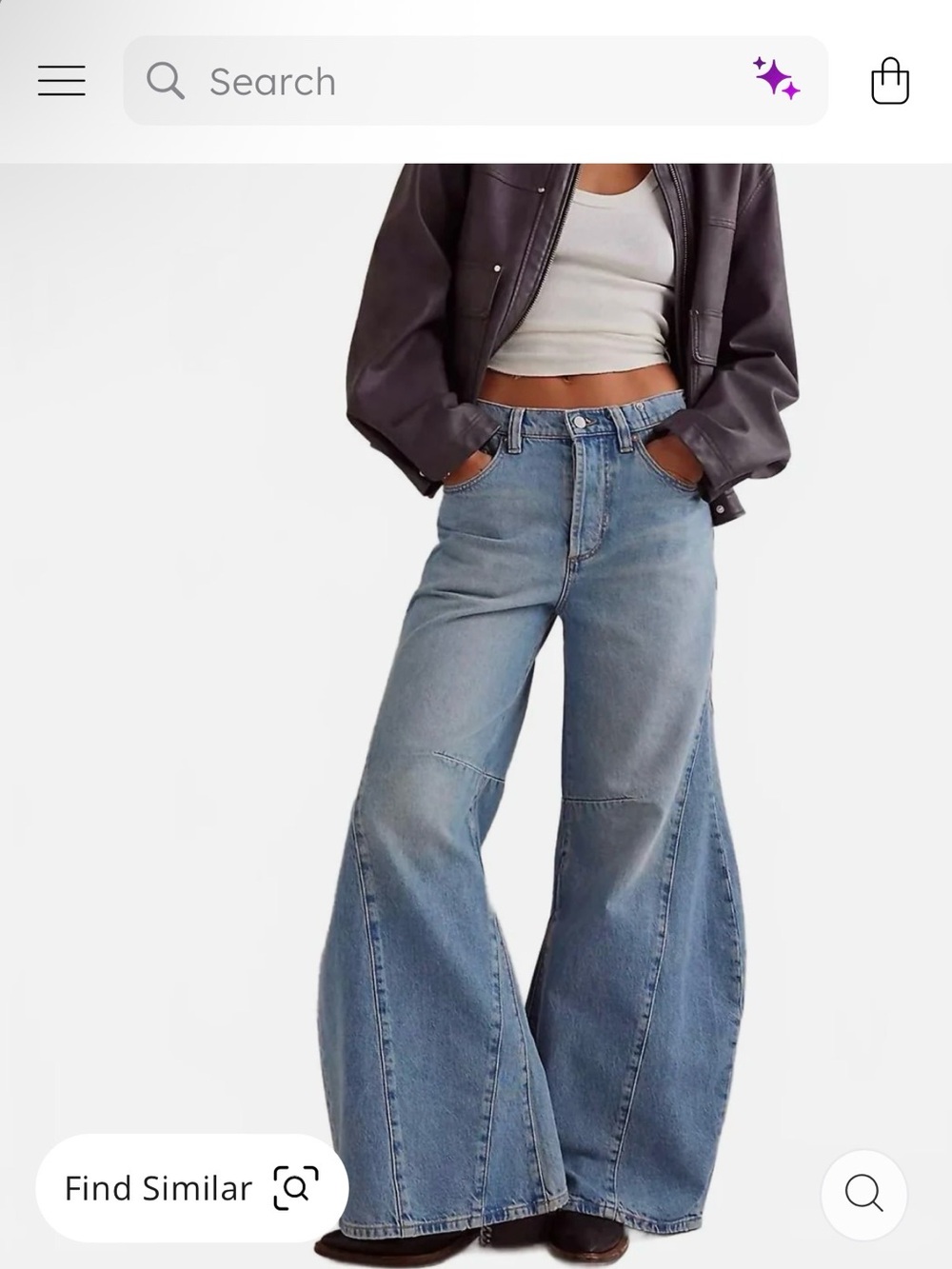 Wide Leg High-Rise Light Blue Women's Jeans